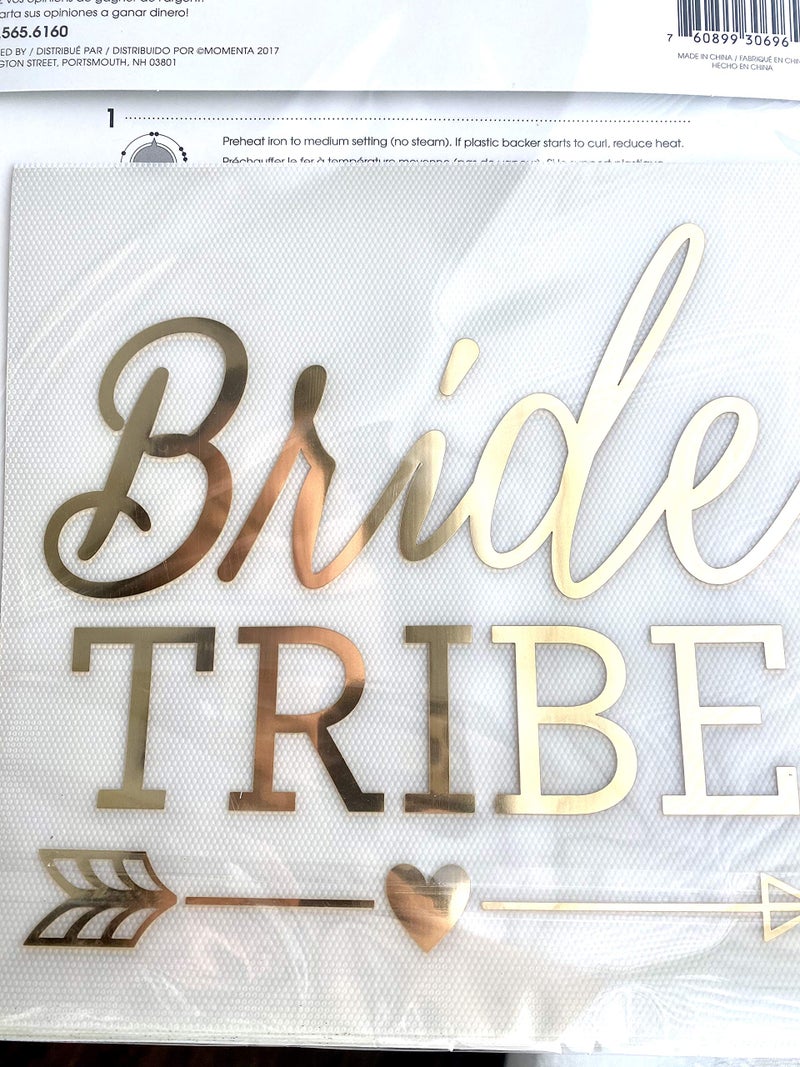 Momenta Iron-On Art Metallic Gold Bride Tribe Iron On Transfers - Set of 6
